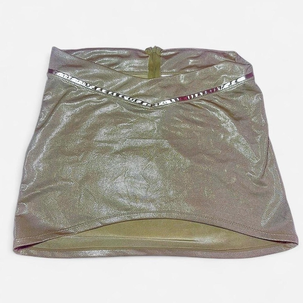 Fashion Nova Metallic Gold Mini Skirt